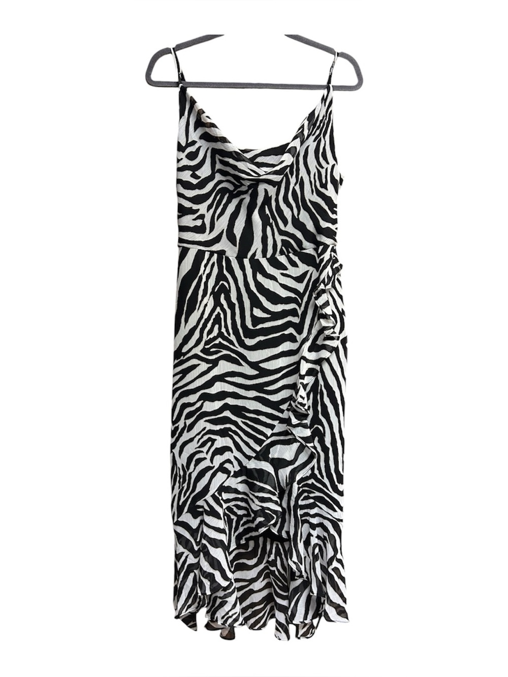 White House Black Market Zebra Print Draped Asymmetrical Dress NWT
